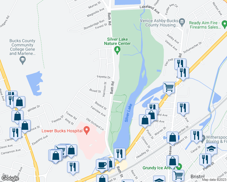 map of restaurants, bars, coffee shops, grocery stores, and more near 1006 Bath Road in Bristol