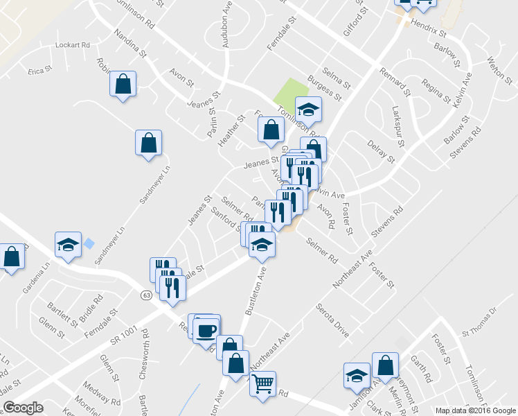 map of restaurants, bars, coffee shops, grocery stores, and more near 10234 Selmer Pl in Philadelphia