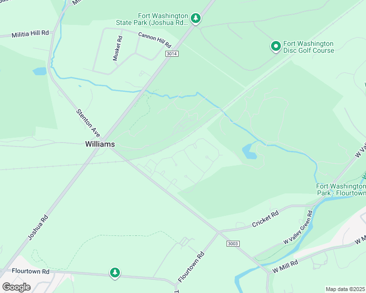 map of restaurants, bars, coffee shops, grocery stores, and more near 6032 Creekside Drive in Flourtown