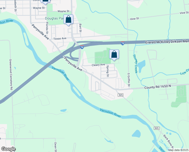 map of restaurants, bars, coffee shops, grocery stores, and more near 1081-1097 Perrysville Avenue in Danville