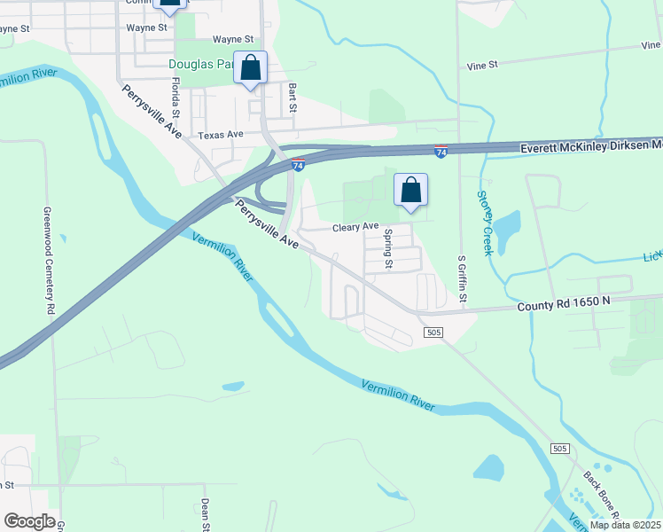 map of restaurants, bars, coffee shops, grocery stores, and more near 1081-1097 Perrysville Avenue in Danville