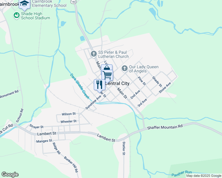map of restaurants, bars, coffee shops, grocery stores, and more near 570 Lynn Street in Central City