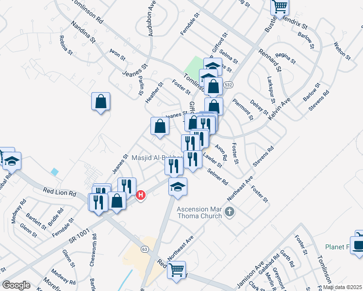 map of restaurants, bars, coffee shops, grocery stores, and more near 667 Parlin Street in Philadelphia