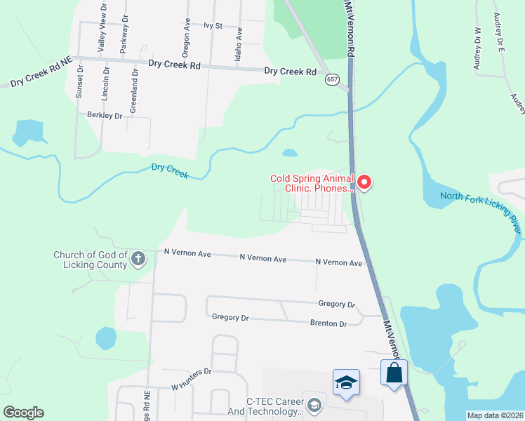 map of restaurants, bars, coffee shops, grocery stores, and more near 200 North Vernon Avenue in Newark