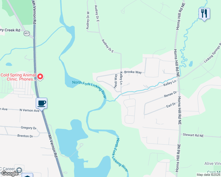 map of restaurants, bars, coffee shops, grocery stores, and more near 293 Heather Drive South in Newark