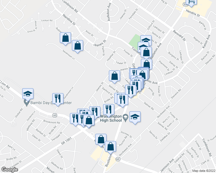 map of restaurants, bars, coffee shops, grocery stores, and more near 718 Selmer Road in Philadelphia
