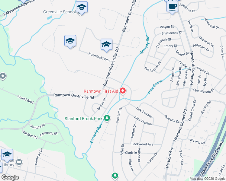 map of restaurants, bars, coffee shops, grocery stores, and more near 110 Moses Milch Drive in Howell Township