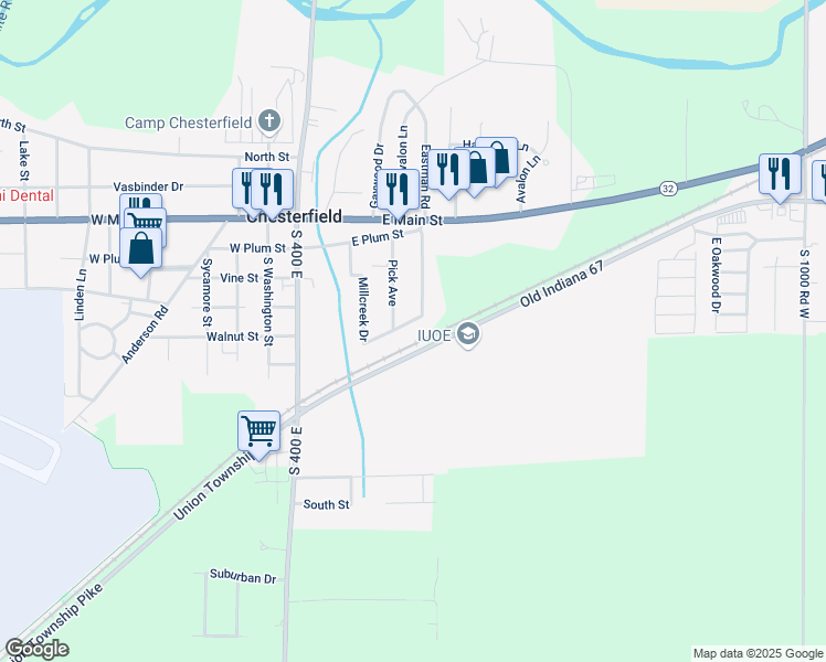 map of restaurants, bars, coffee shops, grocery stores, and more near 243 Millcreek Drive in Anderson