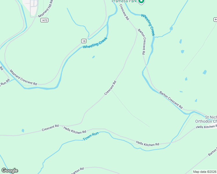 map of restaurants, bars, coffee shops, grocery stores, and more near 70820 Crescent Road in Saint Clairsville