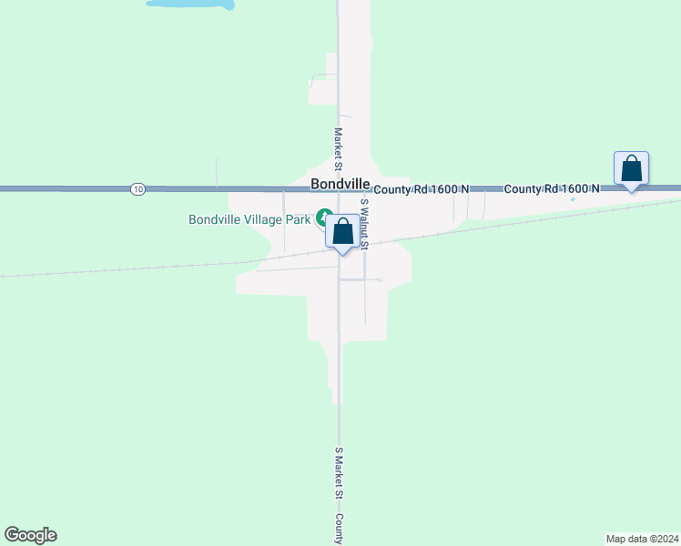 map of restaurants, bars, coffee shops, grocery stores, and more near in Bondville