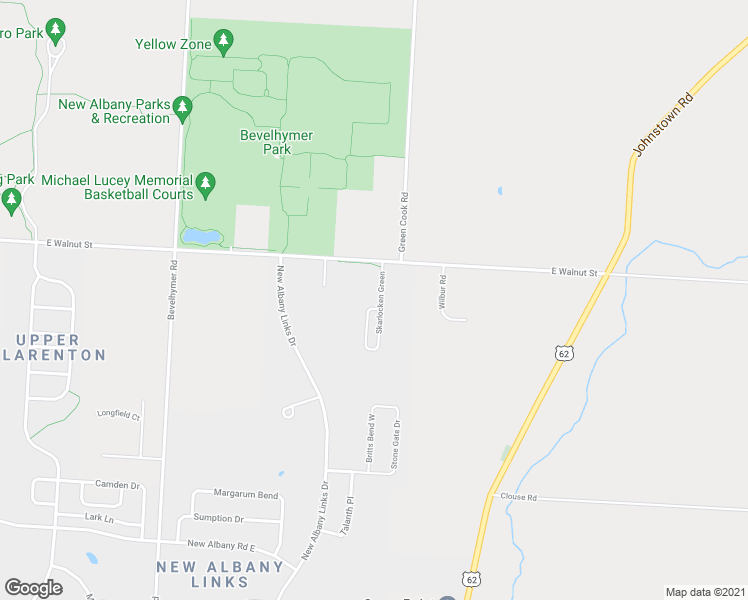 map of restaurants, bars, coffee shops, grocery stores, and more near 7625 Skarlocken Green in New Albany