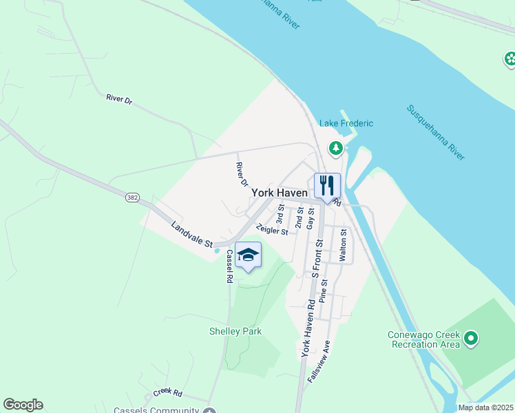 map of restaurants, bars, coffee shops, grocery stores, and more near 28 Landvale Street in York Haven