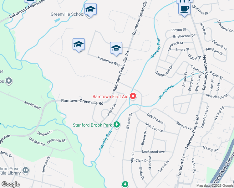 map of restaurants, bars, coffee shops, grocery stores, and more near 110 Moses Milch Drive in Howell Township