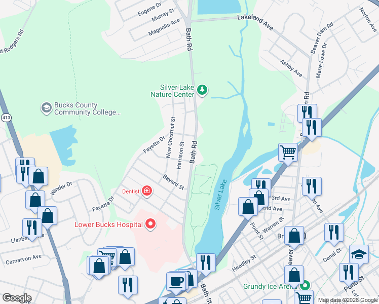 map of restaurants, bars, coffee shops, grocery stores, and more near 1006 Bath Road in Bristol