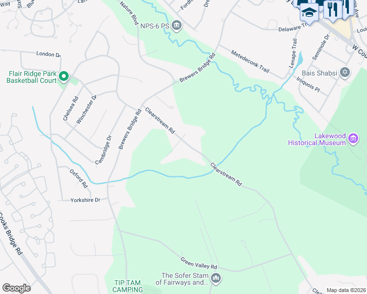 map of restaurants, bars, coffee shops, grocery stores, and more near 316 Clearstream Road in Jackson Township