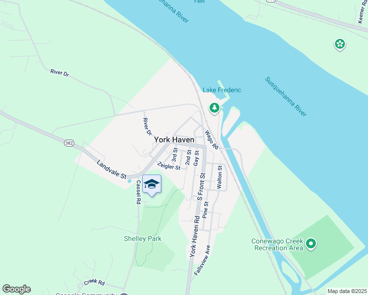 map of restaurants, bars, coffee shops, grocery stores, and more near 27 Pennsylvania Avenue in York Haven