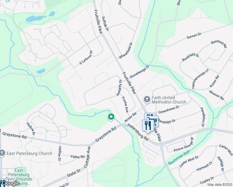 map of restaurants, bars, coffee shops, grocery stores, and more near 628 Integrity Drive in Lititz