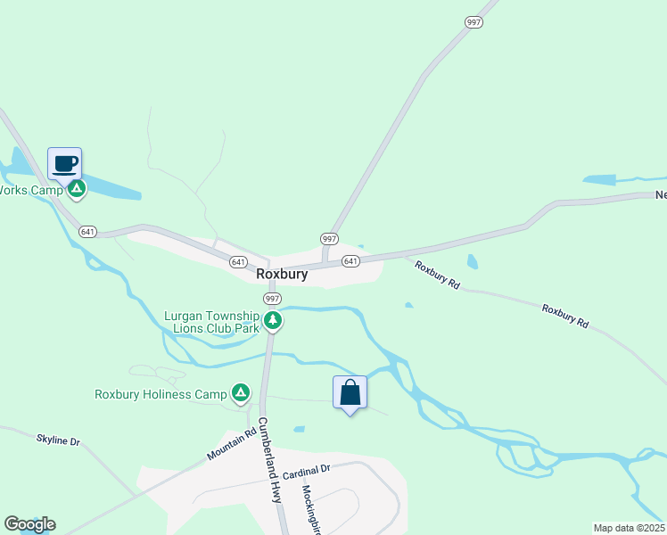 map of restaurants, bars, coffee shops, grocery stores, and more near 11040 Roxbury Road in Roxbury