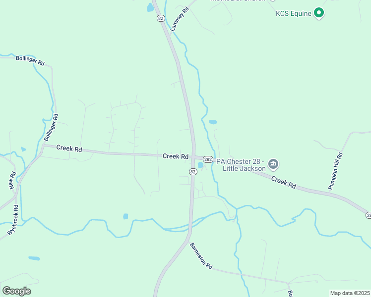 map of restaurants, bars, coffee shops, grocery stores, and more near 2705 Creek Road in Elverson