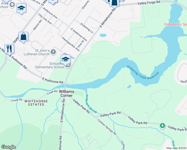 map of restaurants, bars, coffee shops, grocery stores, and more near 10 Wesley Lane in Phoenixville