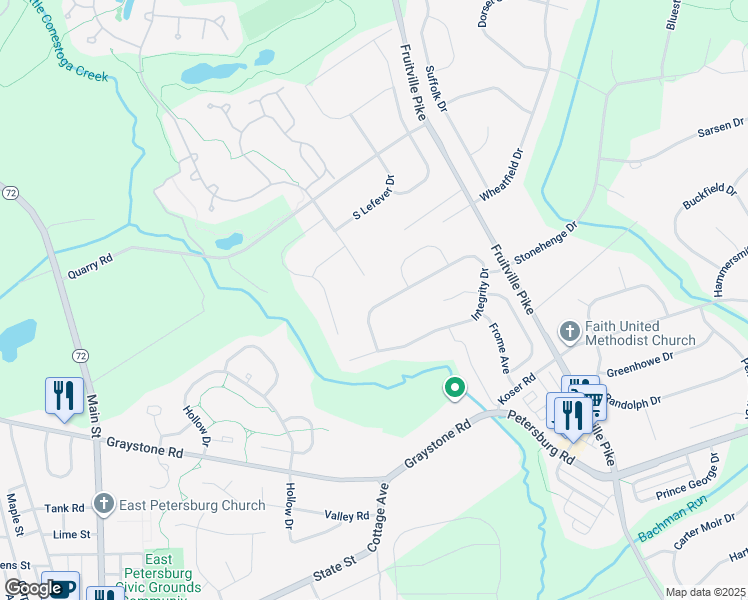 map of restaurants, bars, coffee shops, grocery stores, and more near 760 Integrity Drive in Lititz