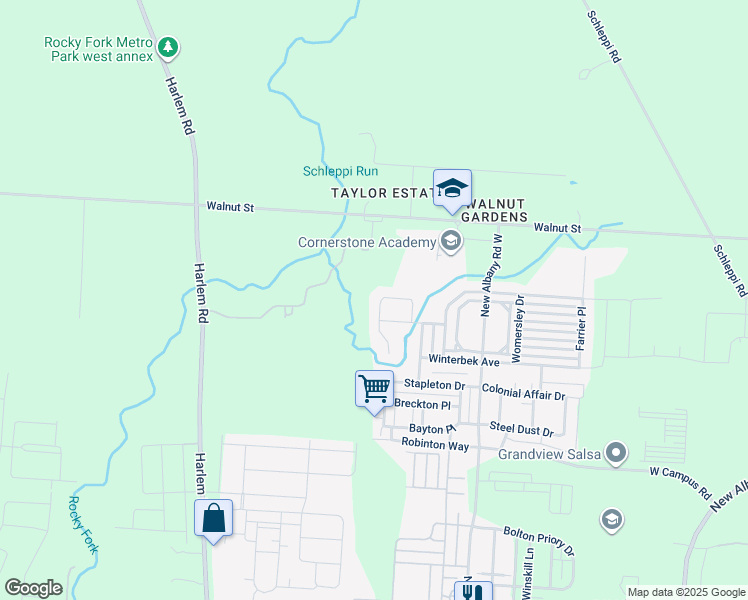 map of restaurants, bars, coffee shops, grocery stores, and more near 6954 Norton Crossing Street in New Albany