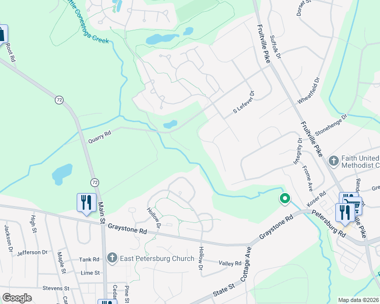 map of restaurants, bars, coffee shops, grocery stores, and more near 914 Meadowbreeze Lane in Lititz