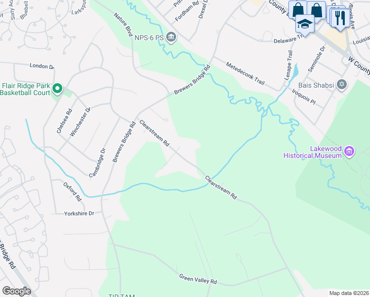 map of restaurants, bars, coffee shops, grocery stores, and more near 291 Clearstream Road in Jackson Township