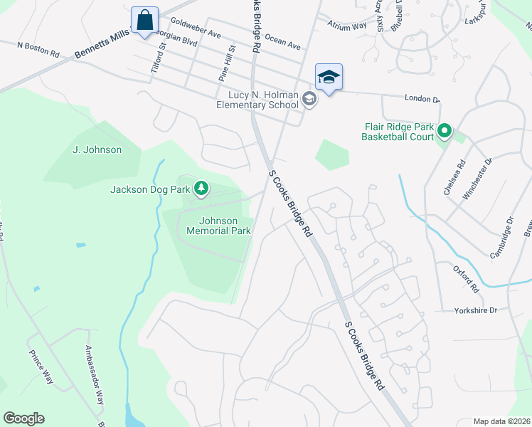 map of restaurants, bars, coffee shops, grocery stores, and more near 14 Rye Court in Jackson Township