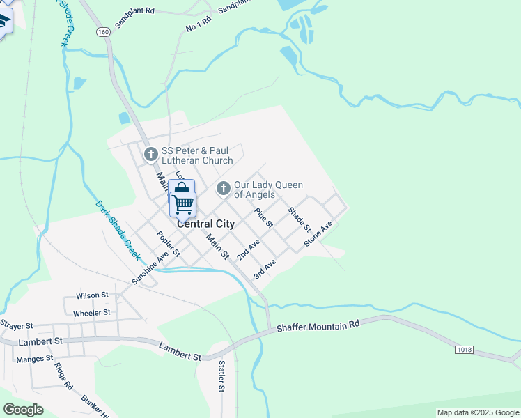 map of restaurants, bars, coffee shops, grocery stores, and more near Carbon Avenue in Central City