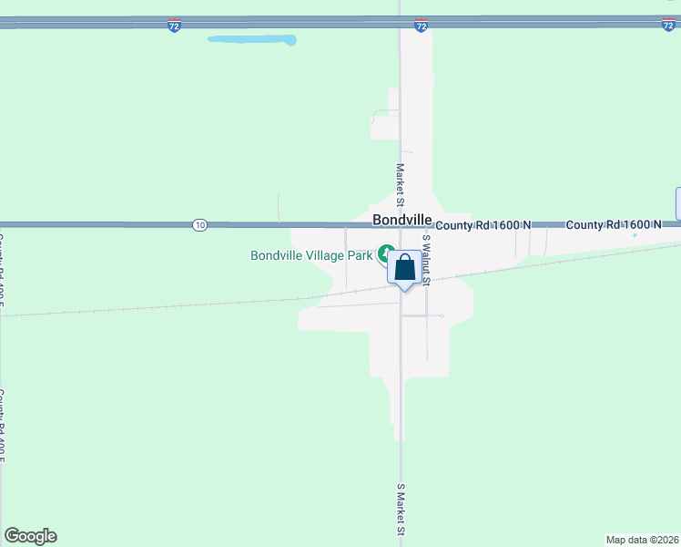 map of restaurants, bars, coffee shops, grocery stores, and more near 207 Munroe Street in Bondville