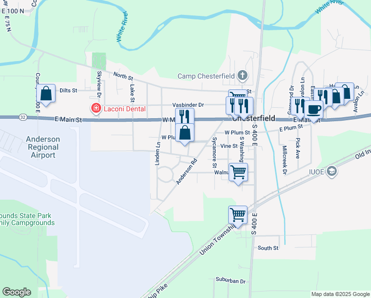 map of restaurants, bars, coffee shops, grocery stores, and more near 227 Federal Drive in Chesterfield