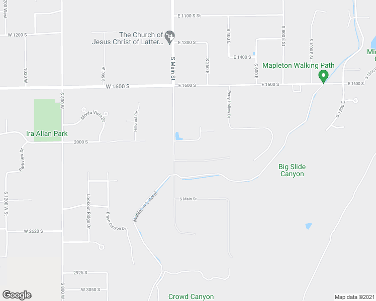 map of restaurants, bars, coffee shops, grocery stores, and more near 2105 South Main Street in Mapleton