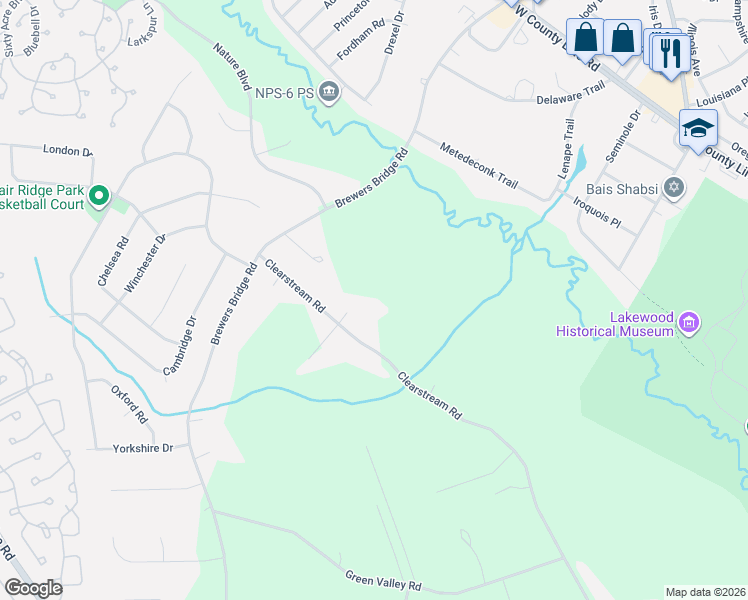 map of restaurants, bars, coffee shops, grocery stores, and more near 301 Clearstream Road in Jackson Township