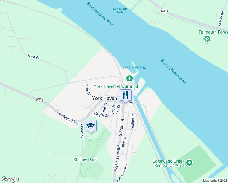 map of restaurants, bars, coffee shops, grocery stores, and more near 2 Landvale Street in York Haven