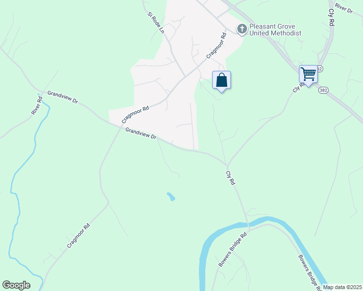 map of restaurants, bars, coffee shops, grocery stores, and more near 3460 Grandview Drive in York Haven