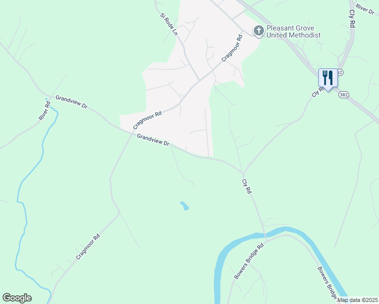 map of restaurants, bars, coffee shops, grocery stores, and more near 3460 Grandview Drive in York Haven