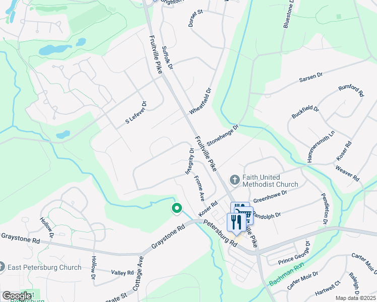 map of restaurants, bars, coffee shops, grocery stores, and more near 601 Integrity Drive in Lititz