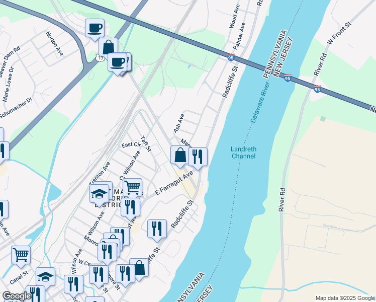 map of restaurants, bars, coffee shops, grocery stores, and more near 78 Manor Circle in Bristol