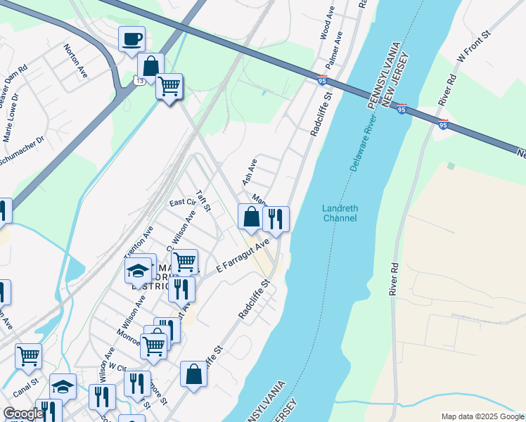 map of restaurants, bars, coffee shops, grocery stores, and more near 78 Manor Circle in Bristol