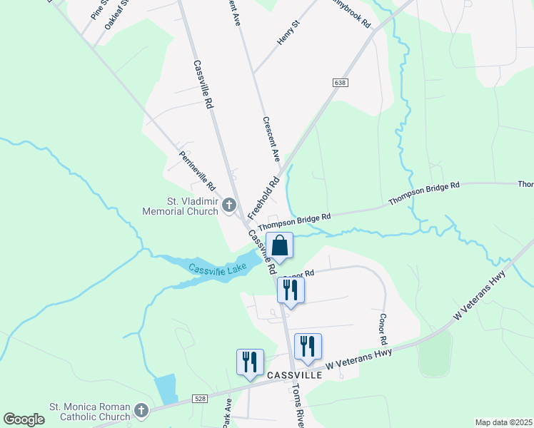 map of restaurants, bars, coffee shops, grocery stores, and more near 250 Thompson Bridge Road in Jackson Township