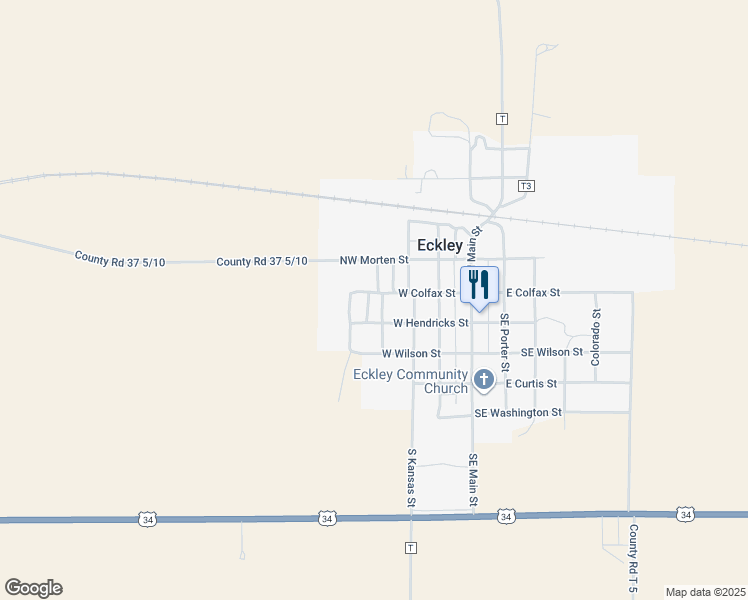 map of restaurants, bars, coffee shops, grocery stores, and more near 405 West Hendricks Street in Eckley