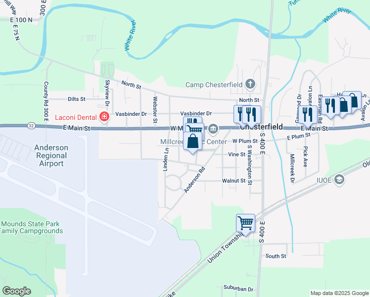 map of restaurants, bars, coffee shops, grocery stores, and more near 227 Federal Drive in Chesterfield