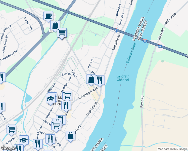 map of restaurants, bars, coffee shops, grocery stores, and more near 76 Manor Circle in Bristol
