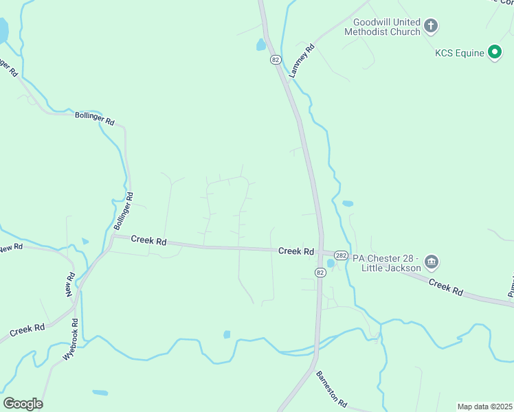 map of restaurants, bars, coffee shops, grocery stores, and more near 218 Huntsfield Drive in Elverson