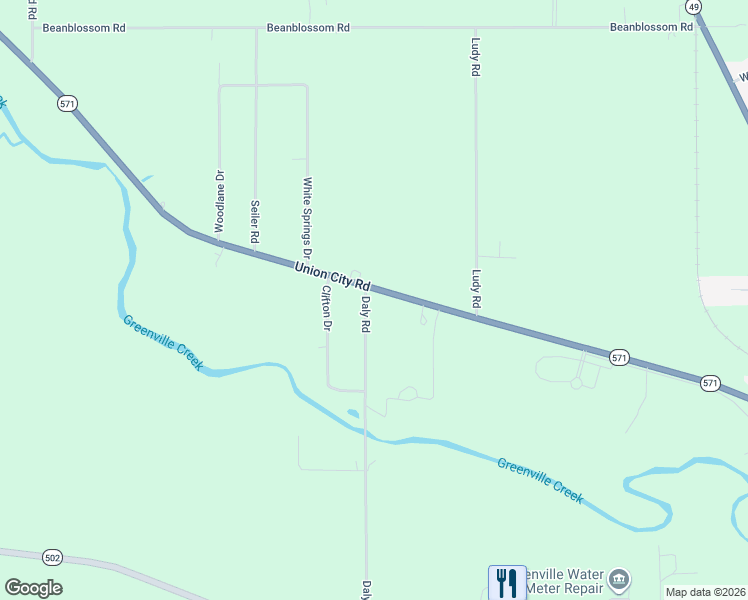 map of restaurants, bars, coffee shops, grocery stores, and more near 3904 Ohio 571 in Greenville