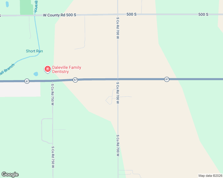 map of restaurants, bars, coffee shops, grocery stores, and more near 8901-9113 South Co Road 700 West in Daleville