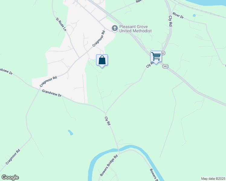 map of restaurants, bars, coffee shops, grocery stores, and more near 3560 Grandview Drive in York Haven