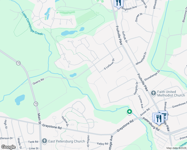 map of restaurants, bars, coffee shops, grocery stores, and more near 705 Honey Farm Rd in Lititz