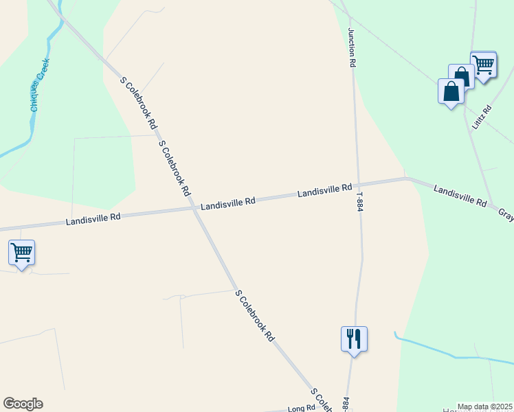 map of restaurants, bars, coffee shops, grocery stores, and more near 1411 Landisville Road in Manheim